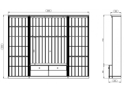 Estante grande para sala em madeira com rack para tv e escada na cor branco lavado e mel   / coleção biblioteca